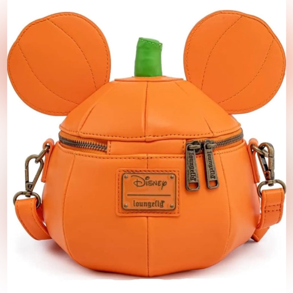 Loungefly Disney Mickey Mouse Mick-O-Lantern Halloween Crossbody Purse bag - Picture 2 of 5